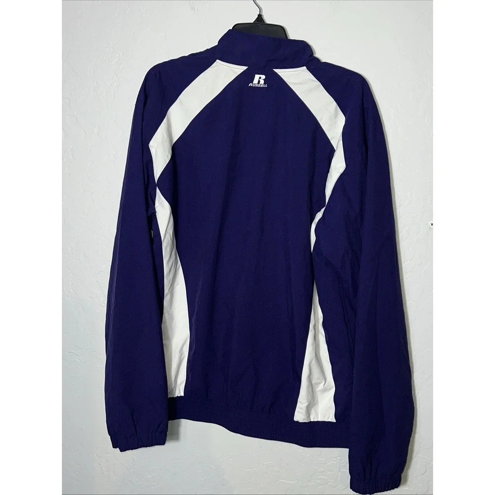 Vintage‎ Russel Men's Medium Full Zip Windbreaker. Purple & White ✅